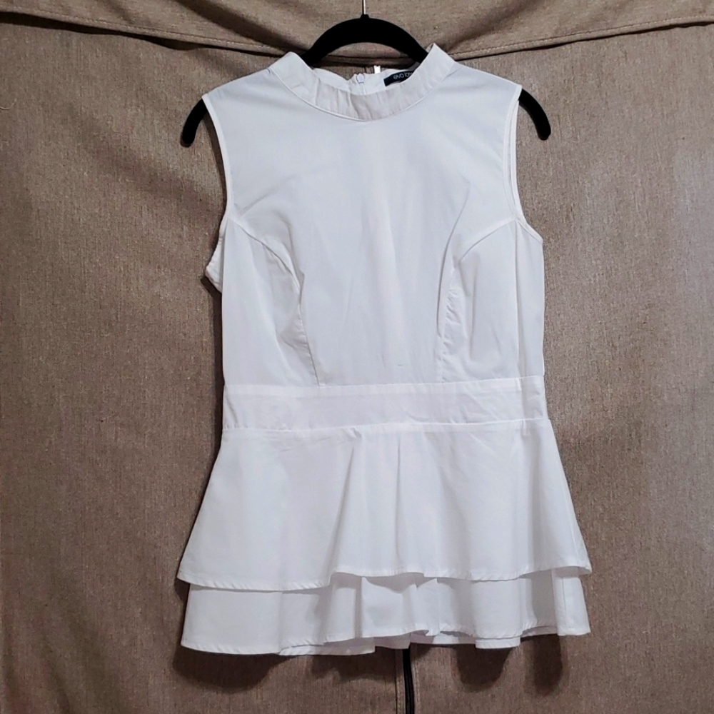 White Peplum Blouse Eva Longoria